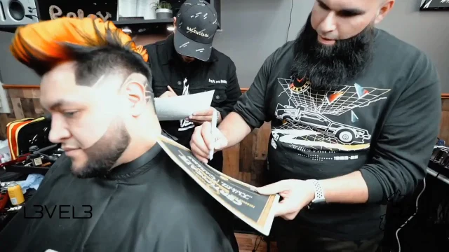 Haircut demonstration with a model