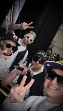 Group photograph backstage