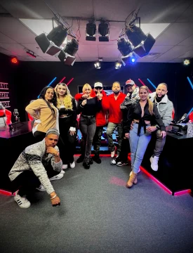 Group photograph in a studio
