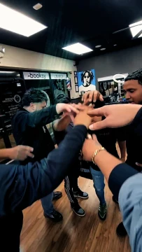 The Barber Gallery 1 team during the filming of The Unity.