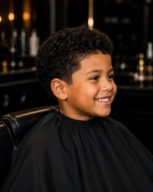 Illustrative kids curly crop style reference