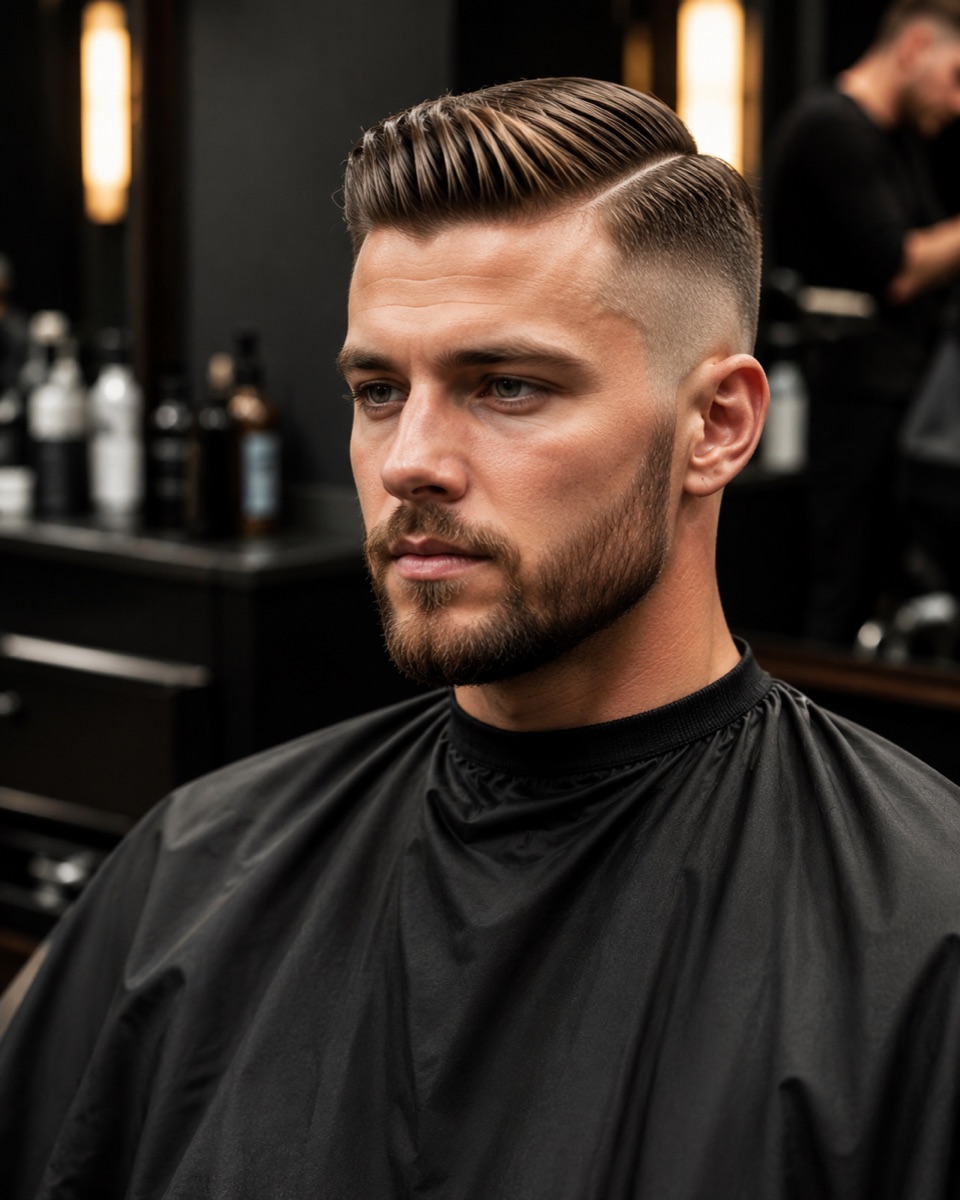 Illustrative classic side part style reference