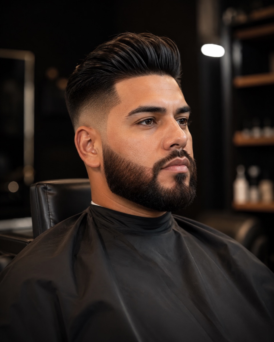 Illustrative volume fade and beard style reference